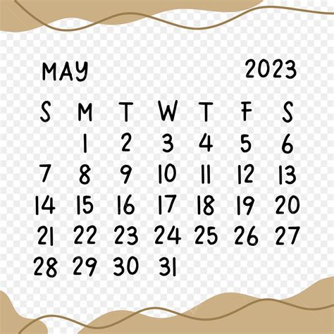 Calendar May 2023 Png Image Simple Calendar Of May 2023 Calendar May