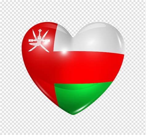 Premium Psd 3d Heart Oman Flag Icon Isolated