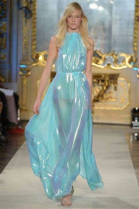 shiny pvc and plastic fashion runway fashion mermaid fashion