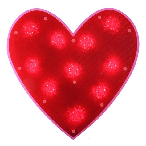 12 Lighted Valentines Day Shimmering Red Heart Window Silhouette