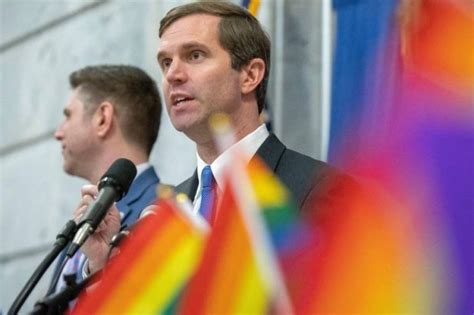 kentucky governor andy beshear becomes state s first sitting governor to attend gay rights rally