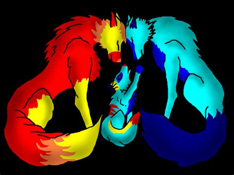 Fire And Ice Wolves Closed By Firewinged Angel On Deviantart