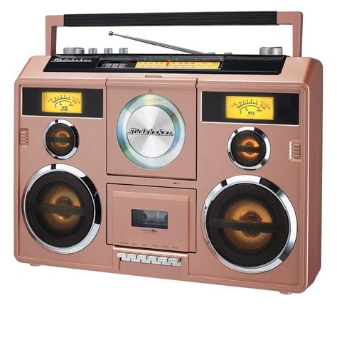 Studebaker 80s Retro Bluetooth Boombox Wradio Cassette And Cd Player