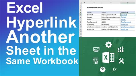 Excel Hyperlink Another Sheet In The Same Workbook Youtube