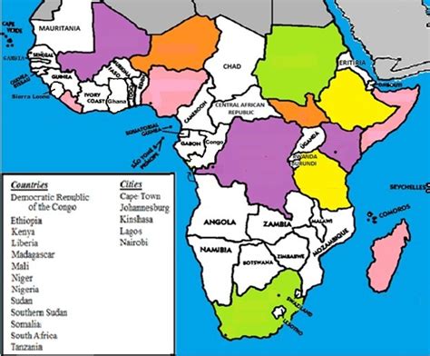 Sub Saharan Africa Political Map Tour Map