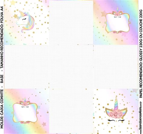 Unicorn And Rainbow Free Printable Boxes Oh My Fiesta In English