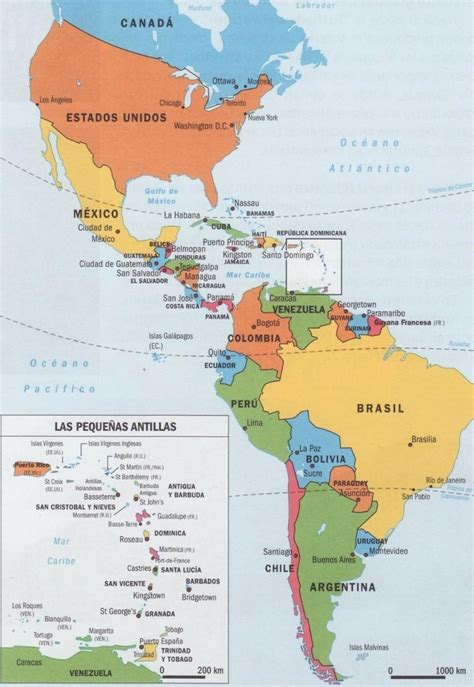 Mapa Politico Do Continente Americano Ictedu