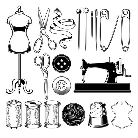 Set Tailor Icons Isolated On White Design Element Download Free