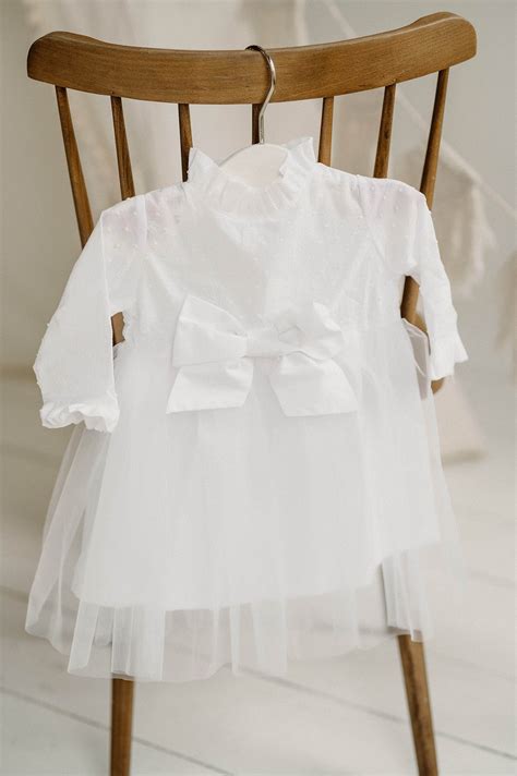 Vestido De Bautismo Blanco Para Bebé Niña Bautismo Traje Etsy
