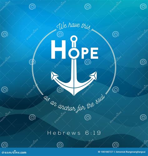 We Have This Hope As An Anchor For The Soul Stock Vector Illustration
