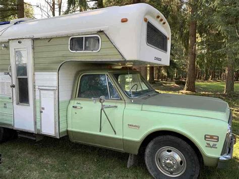 1969 Gmc 3500 Green Rwd Manual Dually Camper Conversion For Sale