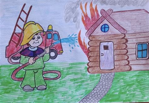 Детские рисунки на тему пожарной безопасности 30 картинок