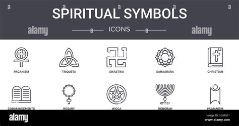 Símbolos Espirituales Conceptos De Línea Iconos Conjunto Contiene Iconos Utilizables Para Web
