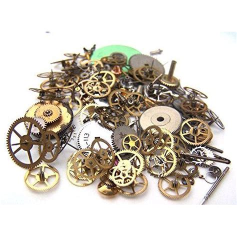 Yueton 100 Gram Approx 70pcs Antique Steampunk Gears Charms Clock