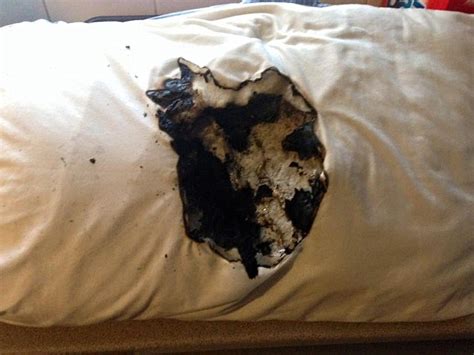 Nypd Posts Burnt Pillow Pics On Twitter As Warning About Charging