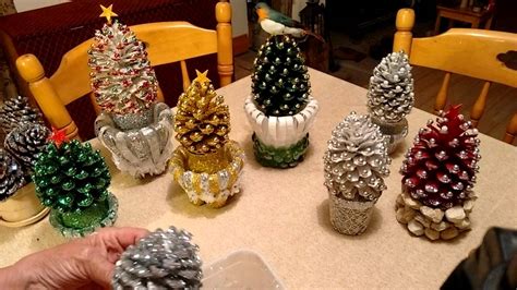 Beautiful Pine Cone Christmas Decorations With Stand Youtube