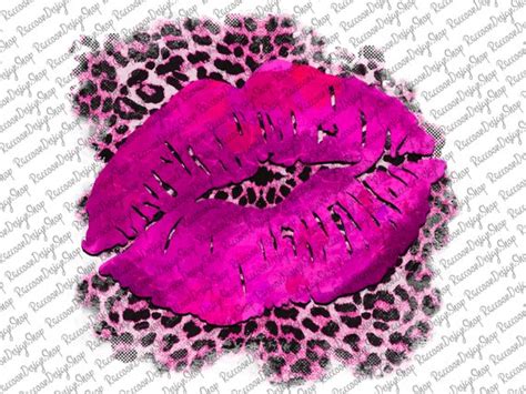 Pink Leopard Lips Pngvalentines Day Pink Leopardlips Etsy
