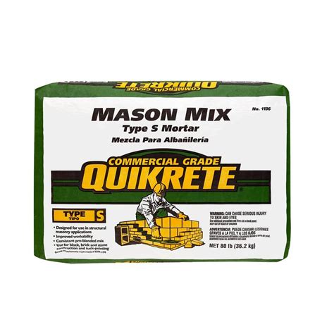Concrete mix can be used for building or repairing foundation walls, sidewalks, curbs, steps and ramps and for setting posts. Quikrete 80 lb. Mason Mix is a commercial grade, high ...