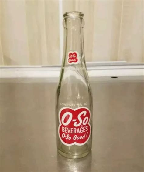 Vintage O So 7oz Soda Pop Glass Bottle General Beverages Cleveland Oh O