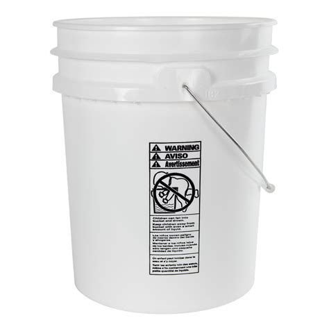 5 Gallon White Hdpe Un Rated Pail With Handle Us Plastic Corp