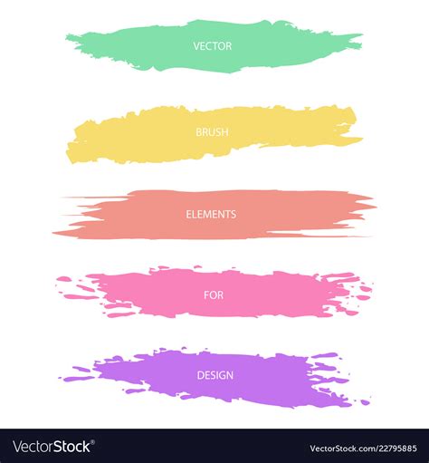 Pastel Colors Textured Brush Strokes Set Vector Image