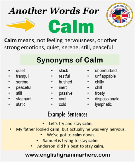 Another Word For Calm What Is Another Synonym Word For Calm Every