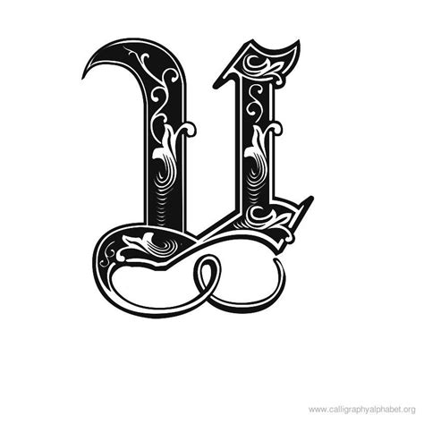 Letter U Calligraphy Alphabet Calligraphy Letters Cal