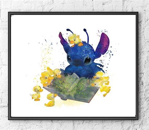 Stitch Lilo And Stitch Print Watercolor Art Movie Poster Etsy