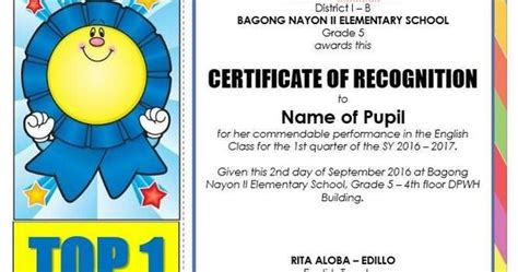 Deped Cert Of Recognition Template 40 Great Certificate Of