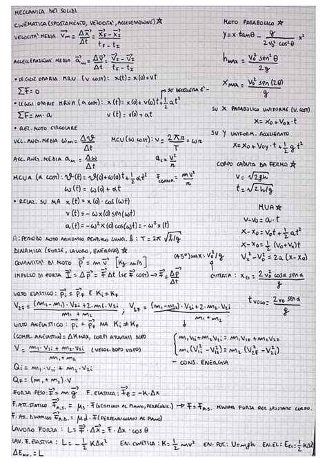 Formulario Di Fisica Generale Formulari Di Fisica Docsity