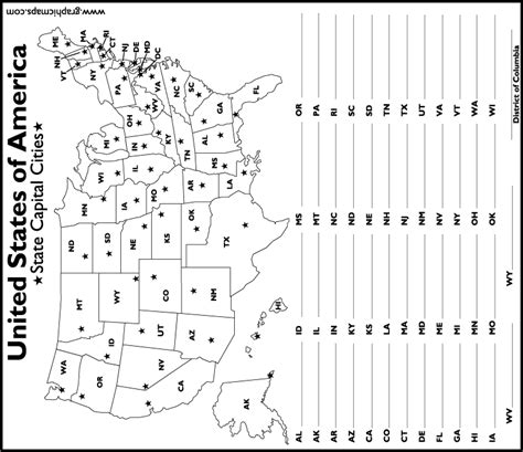 States And Capitals Matching Worksheet Luxury 50 States Quiz Fill In
