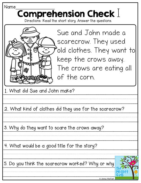 Story Elements Reading Comprehension Worksheets