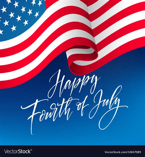 Fourth Of July Celebration Banner Greeting Card Vector Image