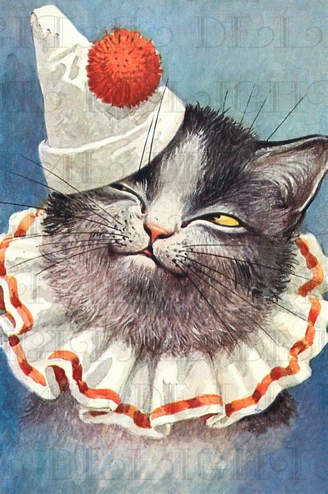 Crazy Cat Lady Crazy Cats Cat Download Clown Hat Pierrot Clown