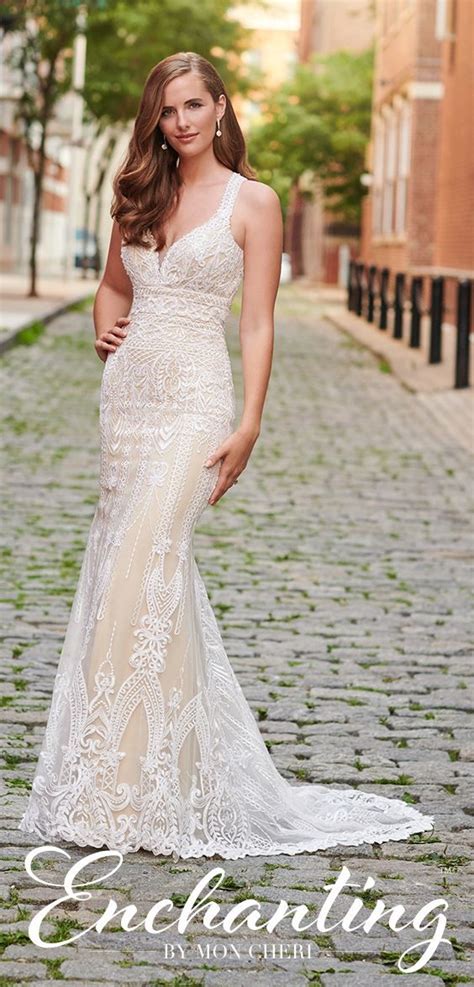 Stunning Beaded Lace and Tulle Sheath Gown | Sheath bridal ...