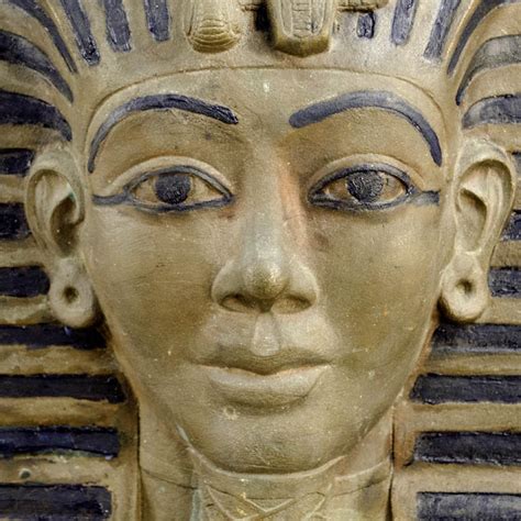 Plaque Raised Relief “king Tut” Tutankhamen Funerary Mask Bronze