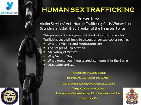 Human Sex Trafficking Workshop Youth Diversion Kingston Not For