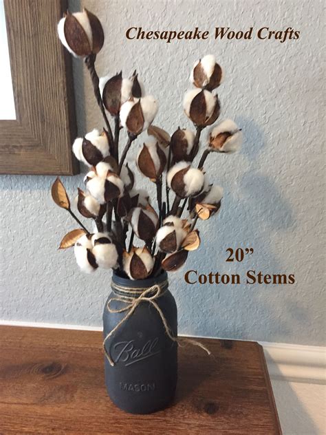 Cotton Stems Cotton Cotton Boll Stem Rustic Home Decor | Etsy | Cotton stems, Cotton branches ...