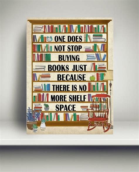 There Is No More Shelf Space Bookshelf Wall Decor Poster Etsy