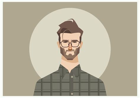 Young Man With Glasses And Flannel Shirt Vector Download Free Vectors