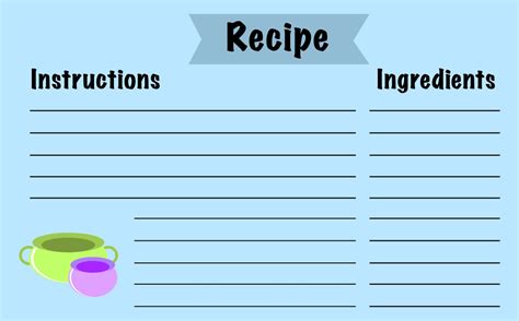 Free Printable Recipe Card Template Daxey
