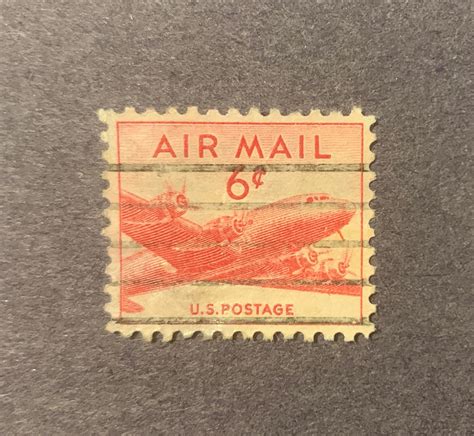 Vintage Used 6 Cent Air Mail Postage Stamp Etsy Israel