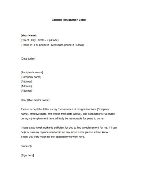 Collection of most popular forms in a given sphere. Resignation Letter Template Editable The Modern Rules Of ...