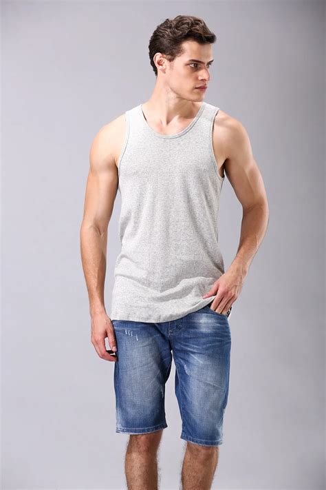 New Arrival Grey Stringer Tank Top Men Bodybuilding Clothing Fitness