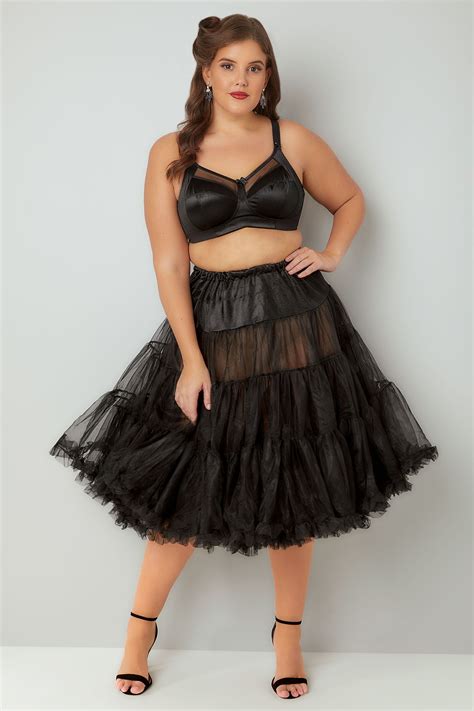 Hell Bunny Black Petticoat Flare Skirt Plus Sizes 141618202224
