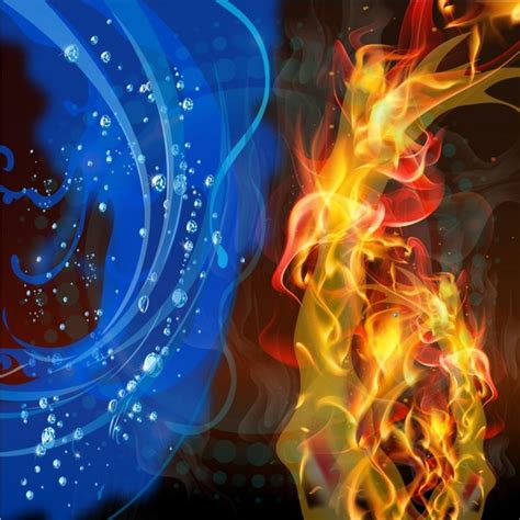 Fire And Water Abstract Background Free Vector In Adobe Illustrator Ai