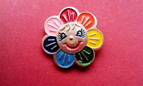 Sun Pin Childrens Badges Vintage Soviet Childrens Pin Etsy Pins