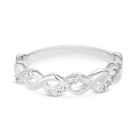 simply silver sterling silver 925 white cubic zirconia infinity sized ring jewellery from jon
