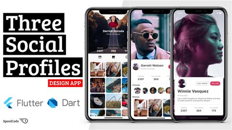 Social User Profiles App Flutter Ui Speed Code Youtube