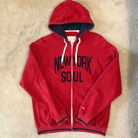 Vintage Vintage Triple Five Soul New York Soul Red Zip Up Hoodie